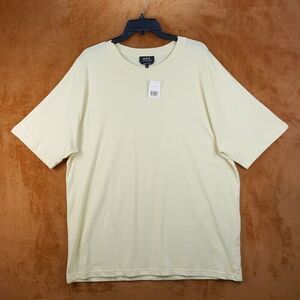 A.P.C. Mens Shirt XXL Yellow Pullover Crew Center Logo Tee Pastel